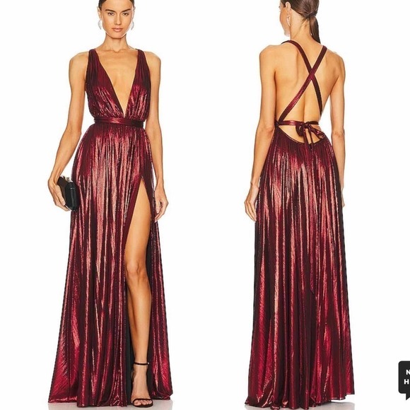 Retrofete Dresses & Skirts - NWT Retrofete Metallic Red Gown